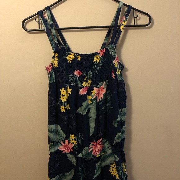 H&M Youth Jumpsuit - Navy Tropical Floral Pattern - Picture 3 of 7